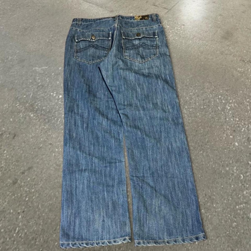 Attitude Blue Straight Leg Y2K Denim Jeans Mens 36x32 (Measures 34x30)